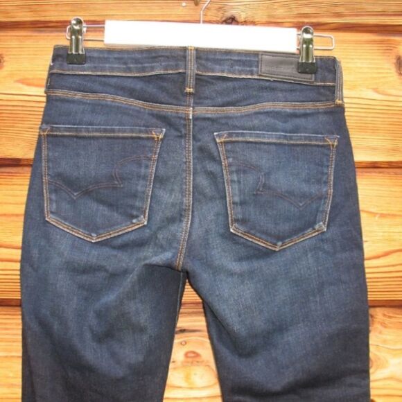 Dark Blue Mid Rise Skinny Jeans - Picture 6 of 7